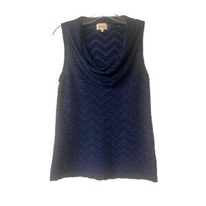 Anthropologie top by Deletta navy & teal sz M